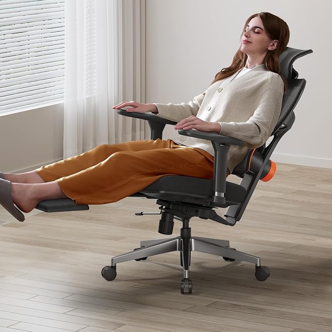 Newtral Office Chair Ergonomic - Home Office Desk Chair, Back Pain Chair with Auto-Following Lumbar Support, 4D Armrest, Seat Depth and Height Adjustable