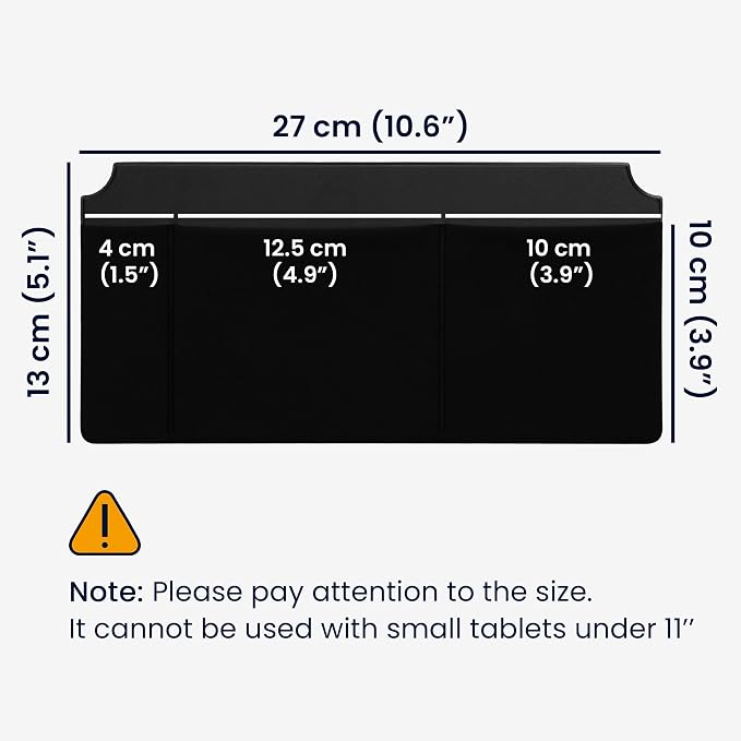 kwmobile Laptop Pouch for Wireless Mouse/Portable SSD/Portable HDD Case - 3-Pocket Adhesive SSD Case - External HDD, Wireless Mouse Holder - Accessories Organizer Pocket - Black