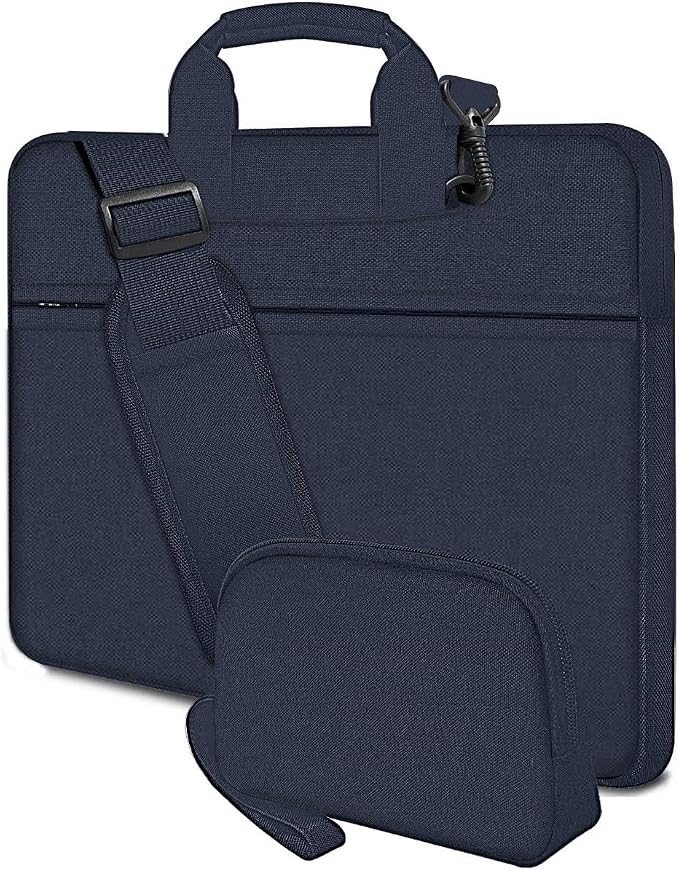 Hseok Laptop Shoulder Bag 17-17.3 inch Case, Durable Shockproof Protective Briefcase with Multi-Pockets Compatible with Lenovo Most 17-17.3 inch HP Acer Dell ASUS MSI Notebooks,Dark blue