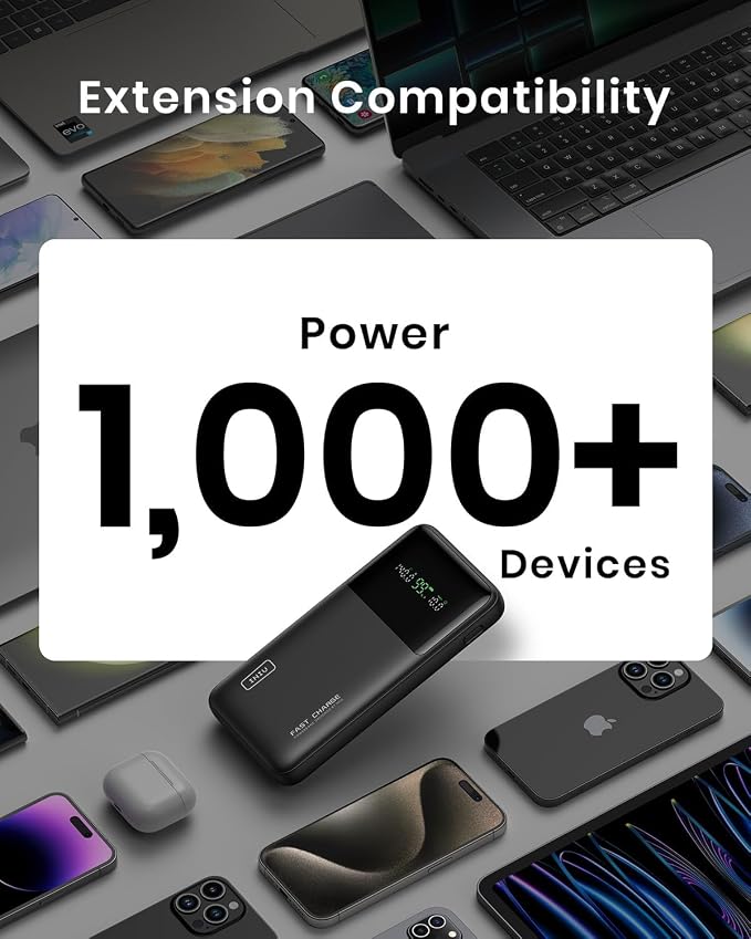 INIU 27000mAh Power Bank, High Capacity 140W Laptop Portable Charger, USB C Tablet Powerbank, Digital Display Phone Charge for iPhone 17 16, Samsung, iPad, MacBook, Camping, Outdoor, Emergency etc
