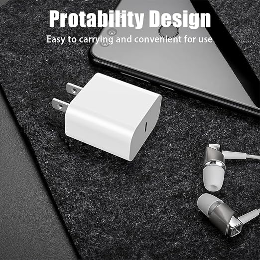 Fast Charger for iPhone 17 16 Charger, 20W Type C Charging Block with 3.3FT Long USB C Charging Cable, iPad Wall Plug Power Adapter for iPhone 17/17 Pro/17 Pro Max/Air/16/15, iPad Pro/Air/Mini,AirPods