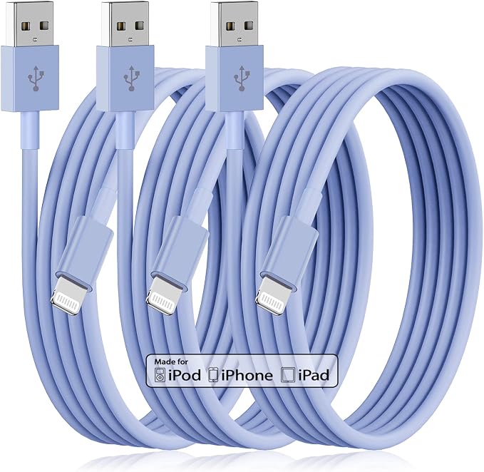 3Pack USB A to Lightning Cable 6FT, Fast Charging Cord for iPhone 14, Replacement for Apple Original Charger Cable for iPhone 14 13 12 11 Pro 11 XS MAX XR 8，Blue
