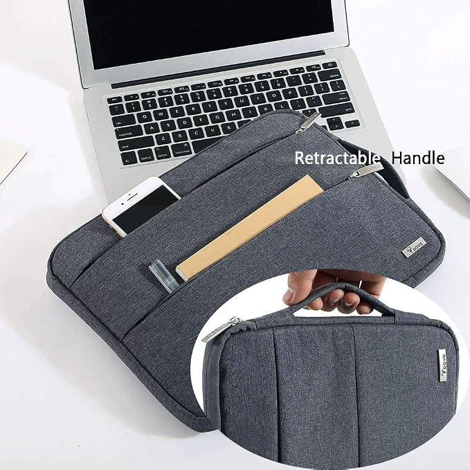 Voova Laptop Sleeve Carrying Case 15.6 16 Inch,Slim Computer Cover Bag Compatible with MacBook Pro 15/16, Dell xps 15,15-16 Inch HP Dell Asus Acer Laptop, Dark Grey
