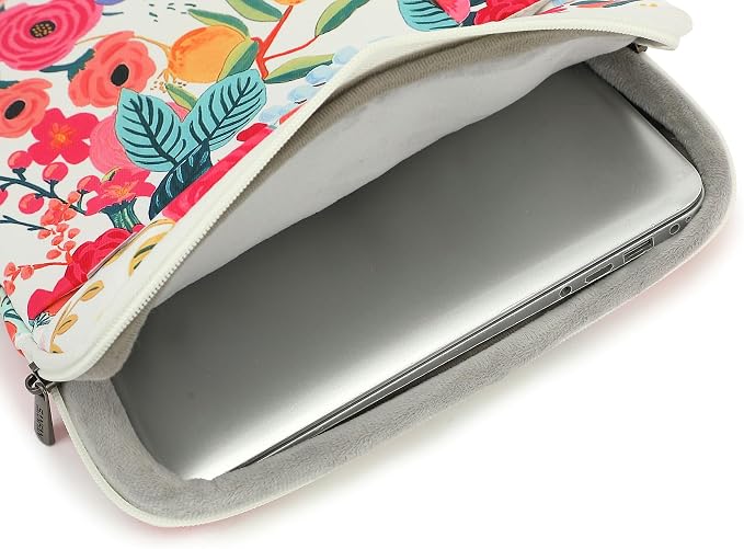 360° Protective 3 Pockets Laptop Sleeve Case Bag with Handle for MacBook Air 15 inch,MacBook Pro 16 inch and 15.6 inch Screen Laptop (Watercolor Flowers)