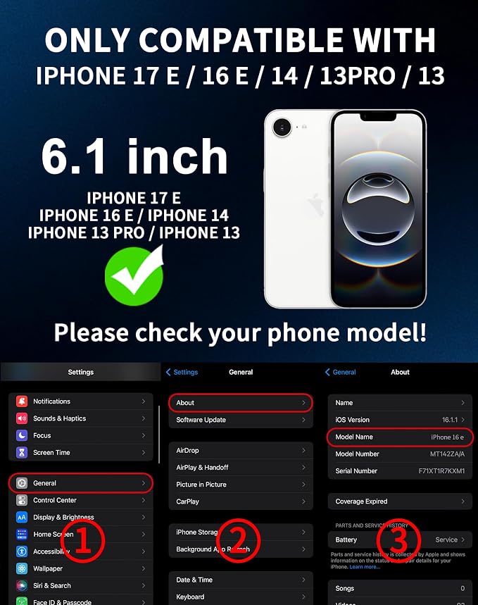 2 Pack for iPhone 17e/16e/14/13 Pro/13 Privacy Screen Protector [6.1 inch] Anti-Spy Private Tempered Glass Film Accessories Anti-Blue Light 9H Hardness No-Bubble Full Coverage Easy Installation