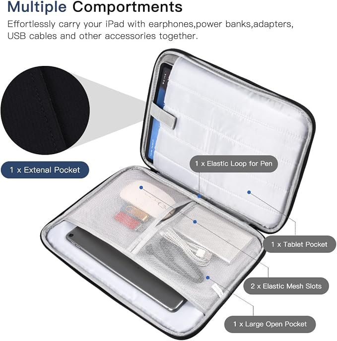 13 Inch Laptop Carrying Sleeve for 2026 2025 Apple MacBook Air 13 Inch Laptop with M5 M4 chip A3449 A3240, MacBook Air 13.6" M3 A3113 2024 / M2 A2681 Protective Bag Case with Handle Pocket - Black