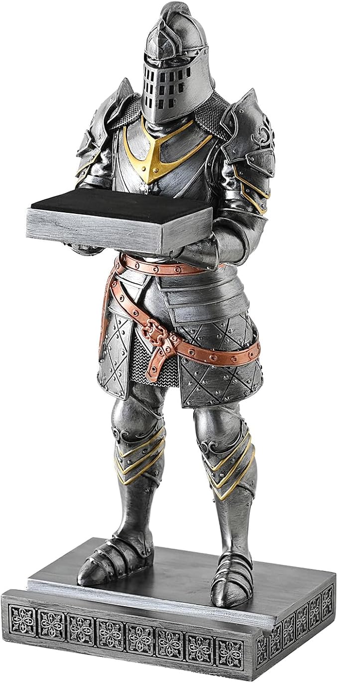 King's Guard Headphone Stand Watch Display Stand Jewelry Bracelet Necklace Holder Trays Towers Warrior Knight Mobile Phone Stand for Office & Home 12.20 Inch (Iron)