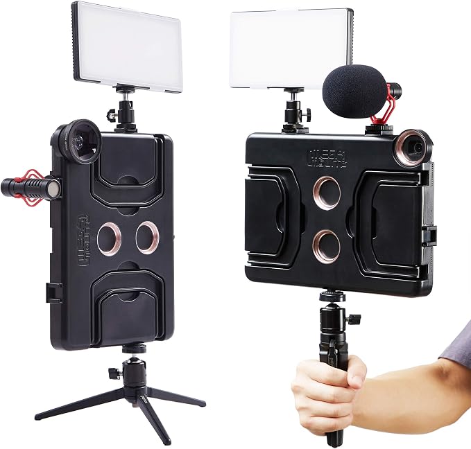 MegaMount Multimedia Rig Case Video Stabilizer for Apple iPad Air 10.5 inch [3rd Gen 2019 Only] Attach Lenses, Lights, Microphones. Great for Live Conferencing, Video Recording, Mounts on Tripods