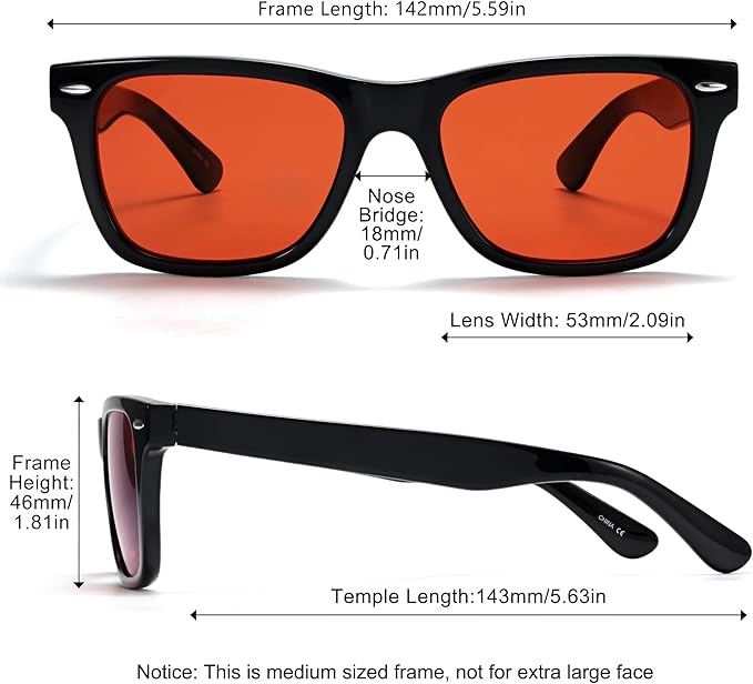 ViewJoy Sleep Glasses 99.9% Blue Light Glasses Dual AR Coatings Amber Orange Lens for Computer Gaming Reduce Eyestrain