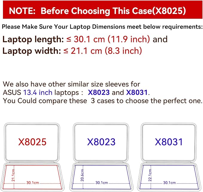 Smatree Hard EVA Protective Sleeve Case Compatible for 13.4 inch ASUS ROG Flow X13 2023, Waterproof and Anti-Shock Notebook Bag (Not Fit with Other 13.4 inch Laptop) (X8025)
