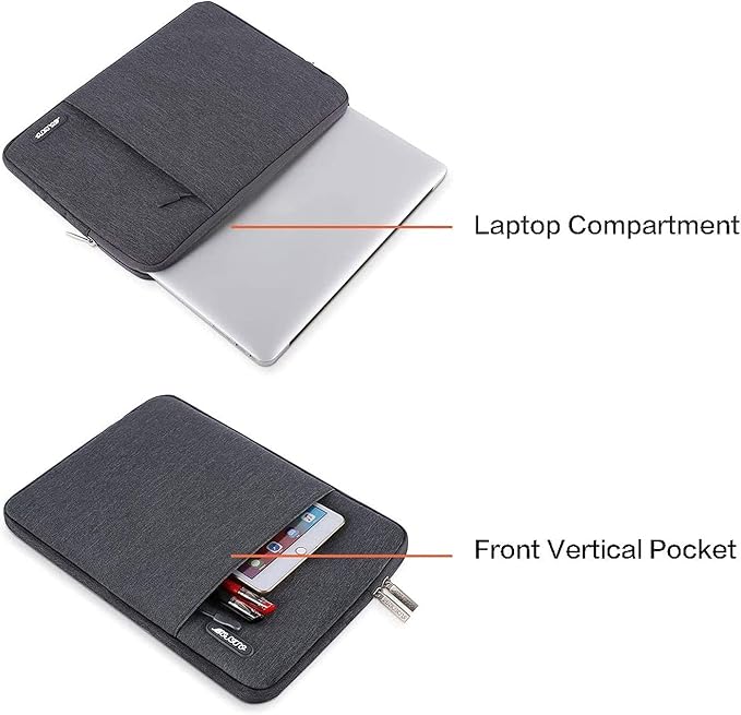MOSISO Laptop Case 16 inch, 15-15.6 inch Laptop Sleeve Compatible with MacBook Pro 16 M5 M4 M3 M2 M1, HP Acer Dell Lenovo ASUS, Polyester Vertical Computer Sleeve Bag with Pocket, Space Gray