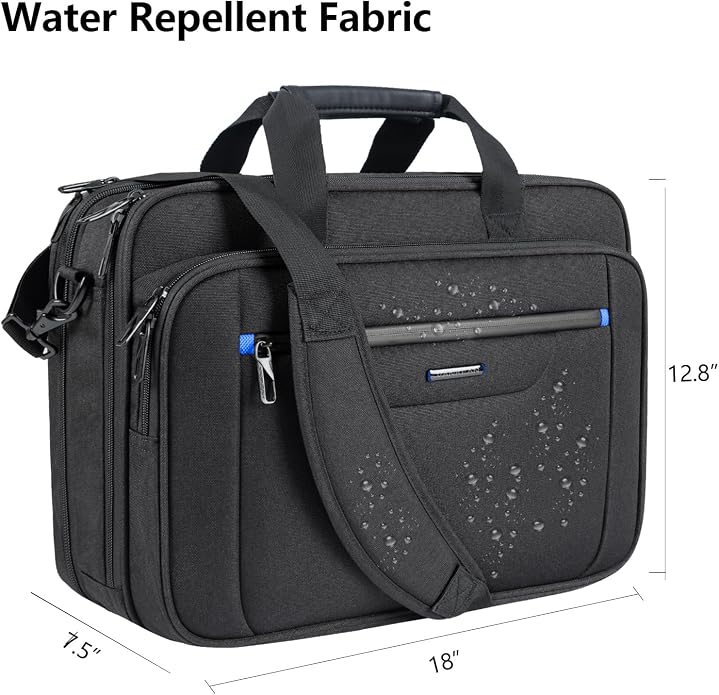 VANKEAN Laptop Briefcase Premium Laptop Case Fits Up to 17.3 Inch Business Shoulder Bag Laptop Expandable Water-Repellent