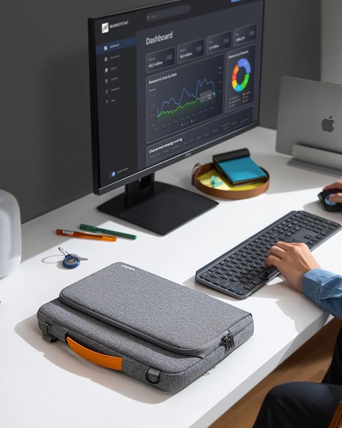 tomtoc 360 Protective Laptop Shoulder Bag for 15-inch 2026 MacBook Air M5 A3448, M4/M3/M2 A3241 A3114 A2941, 15" Dell XPS & Microsoft Surface Laptop 7/6/5, Water-Resistant Laptop Accessory Sleeve Case