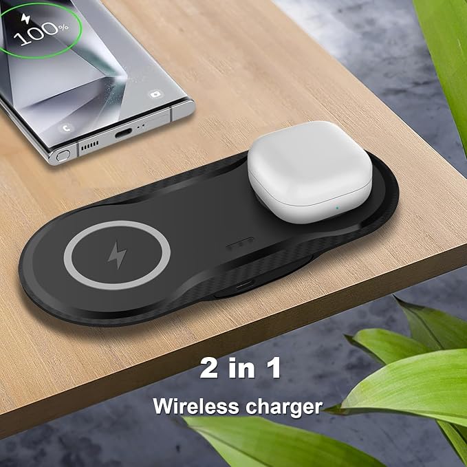 40W Wireless Charging Pad, Dual 20W Fast Wireless Charging Mat for Samsung Galaxy S25,S24,S23/Note 20/10/Buds,15W Wireless Charger Station for iPhone 17 16 15 14 13 8/SE/X/XS (Black)