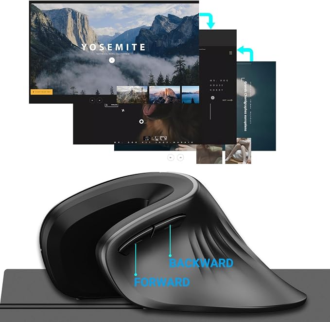 Super Space Vertical Mouse,Ergonomic Wired Computer Mouse with 6 Buttons,800/1200/2400/3200 DPI Wired Gaming Mouse for Laptop, Desktop, PC, MacBook - Black, Gift for Men Women