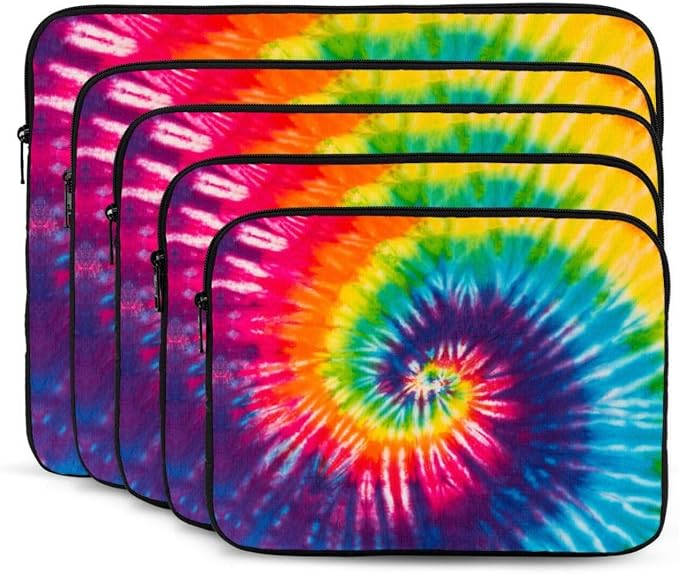 Tie Dye Laptop Sleeve Case for Men Women 13 inch Waterproof Oxford Cloth Laptop Sleeve Bag Suitable for Most Ipads and Laptops Notebook Computer Pocket Tablet Traveling Carrying Simple Case