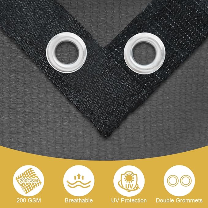 Shade&Beyond 90% Sun Shade Cloth with Grommets, 5' X 8' Pergola Shade Cover Canopy, Mesh Tarp Sun Screens for Patio, Outdoor, Garden, Backyard, Dark Gray