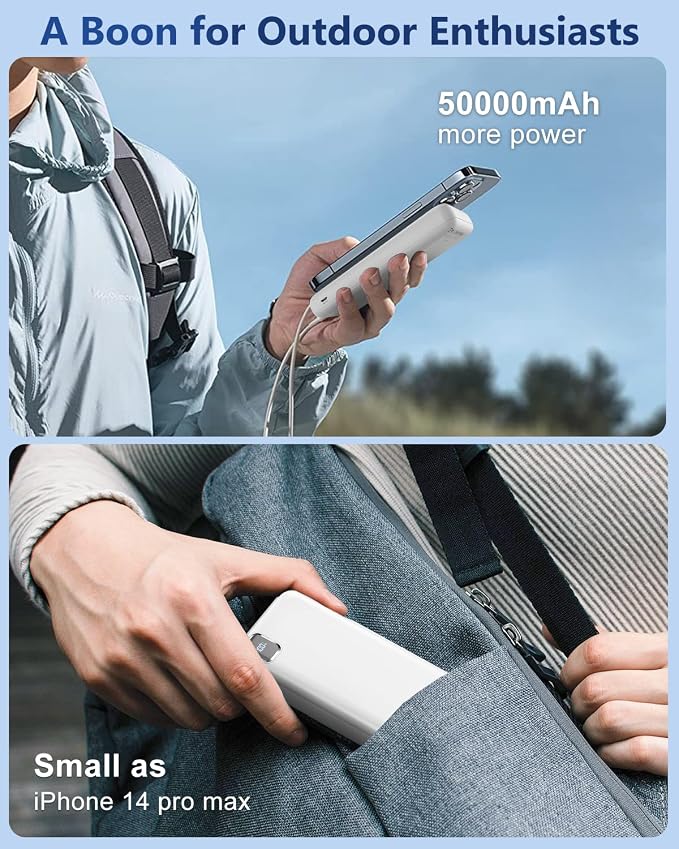 Portable Charger 50000mAh Power Bank, PD 30W Fast Charging External Battery Pack,High Capacity External Battery Pack for Camping, Portable Phone Charger for iPhone Samsung Android