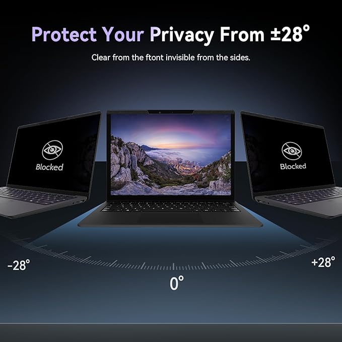 IPROKKO Magnetic Laptop Privacy Screen 16 Inch for 16:10 Aspect Ratio, Removable 16" Anti Glare Blue Light Spy Protector Monitor Filter Shield Compatible with HP Dell Xps Acer Asus Samsung Lenovo ThinkPad Envy Computer