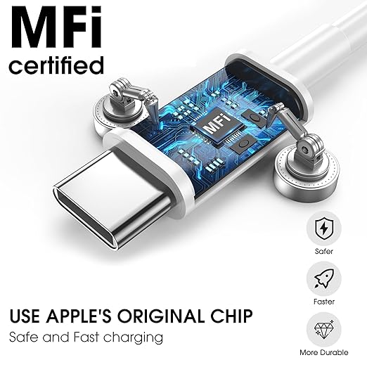 FEEL2NICE Long USB C to USB C Charging Cable 3Pack 10ft, USBC Fast Charger Cord, 60W Type-C to Type-C Cable for iPhone 17/16 Pro Max Plus, iPhone 17 Air, iPad Air/Pro