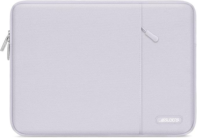 MOSISO Laptop Case 14 inch, 14 inch Laptop Sleeve Compatible with HP Lenovo Dell ASUS Acer, HP Stream, Dell Latitude, Lenovo IdeaPad, Polyester Vertical Computer Sleeve Bag with Pocket, Dusty Lilac