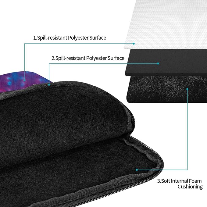 Tie Dye Laptop Sleeve Case for Men Women 17 inchWaterproof Oxford Cloth Laptop Sleeve Bag Suitable for Most Ipads and Laptops Notebook Computer Pocket Tablet Traveling Carrying Simple Case