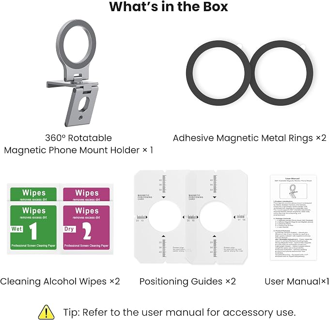 Itramax Continuity Camera Mount for iMac&Desktop Monitor,360° Adjustable iPhone Webcam Stand Holder with Metal Ring for MagSafe iPhone 17 17e/16/15/14/13/12/11/XR/XS,MacBook,Apple TV 4K,Studio Display