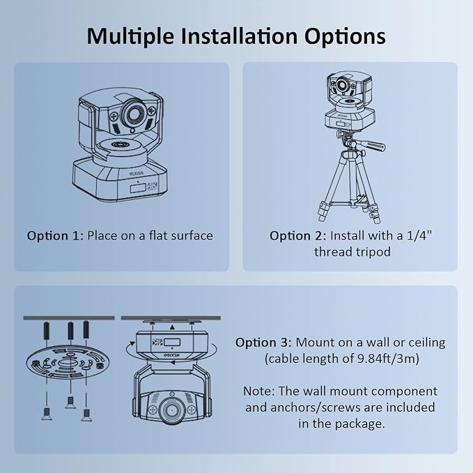 NexiGo N990 4K PTZ Zoomable Webcam, Video Conference Camera System with 5X Digital Zoom, Sony Starvis Sensor, Position Preset, Dual Stereo Mics, Audio Jacks for External Mics (Renewed)