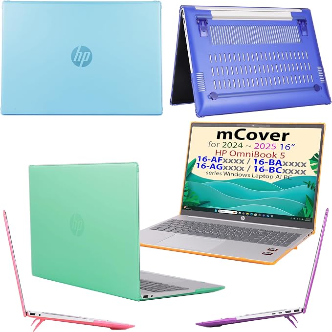 mCover Case ONLY Compatible for 16” 2024+ HP OmniBook 5 16-AF / 16-AG / 16-BAxxxx / 16-BCxxxx and Pavilion 16-AF / 16-AG0000 Series Windows AI Notebook PC (NOT Fitting Other HP Models)- Clear