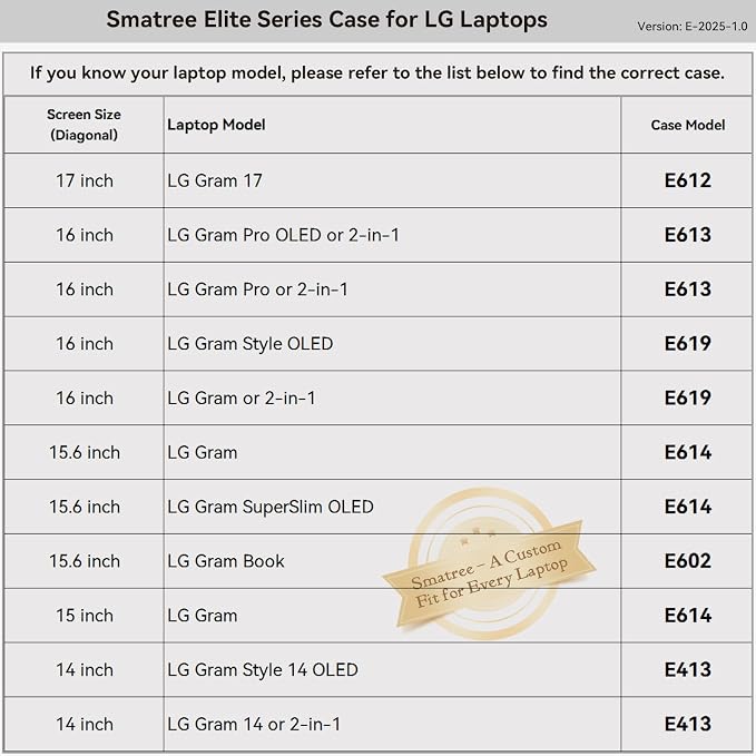 Smatree 15.6 inch Laptop Sleeve for LG gram Book 15.6, LG Laptop Case with Accessory Pocket, YKK Zipper, Patented Super Corner Design (E602)