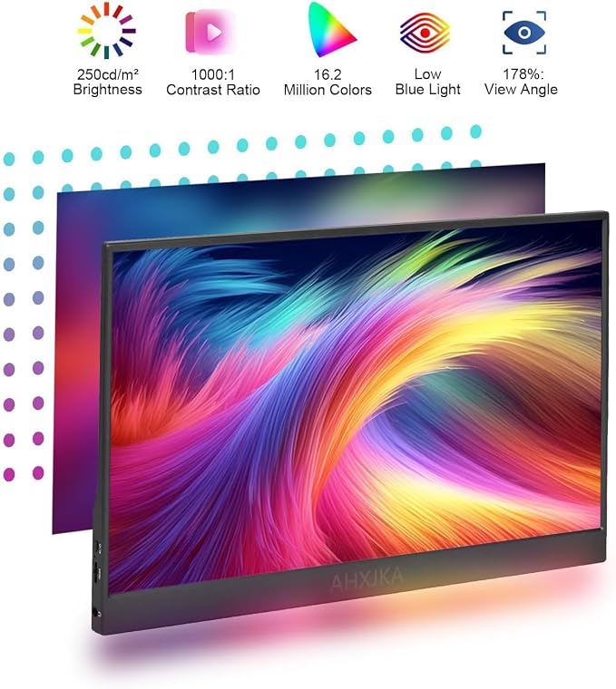 14" Portable Touchscreen Travel Monitor 1920 * 1200P IPS/HDR Laptop Screen Extender for Gaming and Computer Display, Compatible with Laptop PC Phone PS4/PS5 Switch