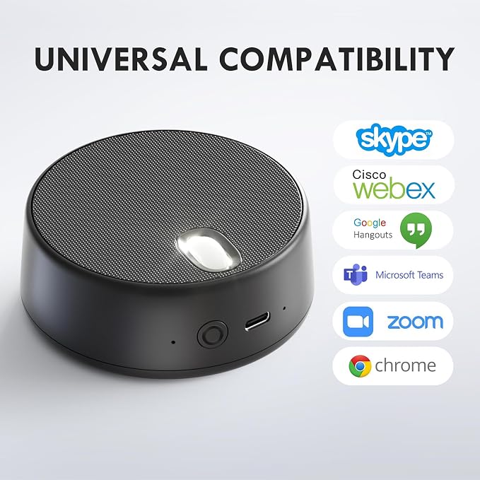 USB Computer Speakers, PC Speaker with Microphone, 2 Sound Modes, Laptop Speaker with Mic, Hand Free Enhanced Voice Pick up, Compatible with Zoom for Video Meeting, Skype, Gaming, Zoom, Plug & Play