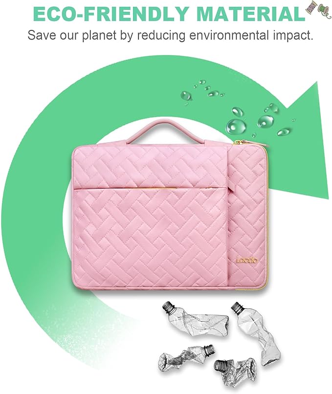 Lacdo 360° Protective 15-15.6 Inch Laptop Sleeve Case for Acer HP Dell ASUS Laptop, Acer Aspire 15, HP Pavilion/Envy 15, Dell Inspiron 15, ThinkPad/IdeaPad 15, ASUS Zenbook Computer Bag, Sakura Pink