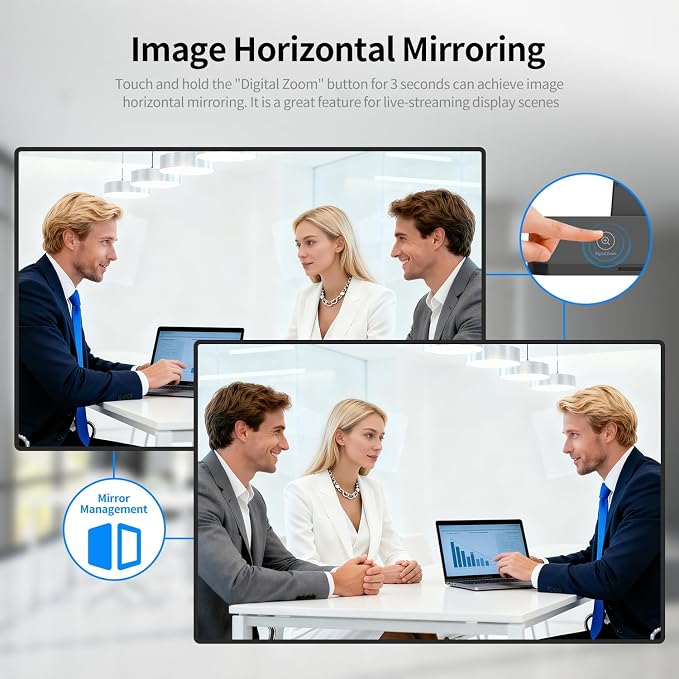 TOALLIN 4K AI Webcam for PC, AI Auto-Framing, WDR/HDR, Pic-in-Pic, Built-in Dual Mics, 5X Adjustable Zoom, Image Mirroring, 92° FOV Webcam for Video Conferencing, Streaming, Video Calls