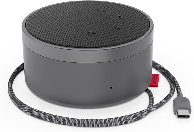Lenovo Go Wired Speakerphone - Omni-Directional Mic - Plug-and-Play - USB-C Connectivity - Certified for Microsoft Teams, Gray