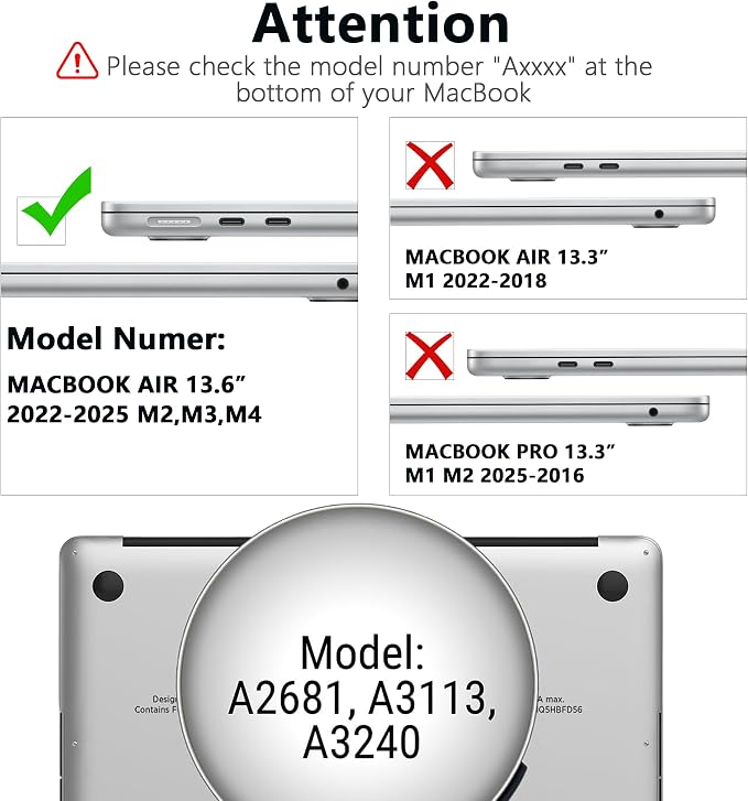 Magnetic Privacy Screen Protector Compatible with MacBook Air 13.6/13 Inch (2022-2025, M2, M3，M4), Hard Shell Case + Keyboard Cover + Screen Protector Crystal Clear Anti-Spy Anti Fingerprint