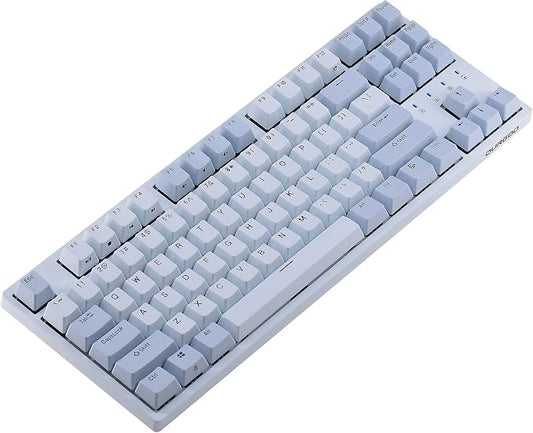 DURGOD Taurus K320 TKL Mechanical Keyboard | 87 Keys Tenkeyless | USB C Wired | Doubleshot PBT Keycaps | Programmable Keys | NKRO Rollover | Windows & Mac (Haze BlueCherry Brown)