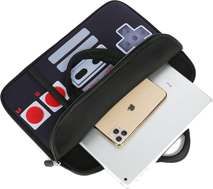 14 15 15.4 15.6 inch Laptop Handle Bag Computer Protect Case Pouch Holder Notebook Sleeve Neoprene Cover Soft Carrying Case with Extra Pockets For Dell Lenovo Toshiba HP Chromebook ASUS Acer(Games)