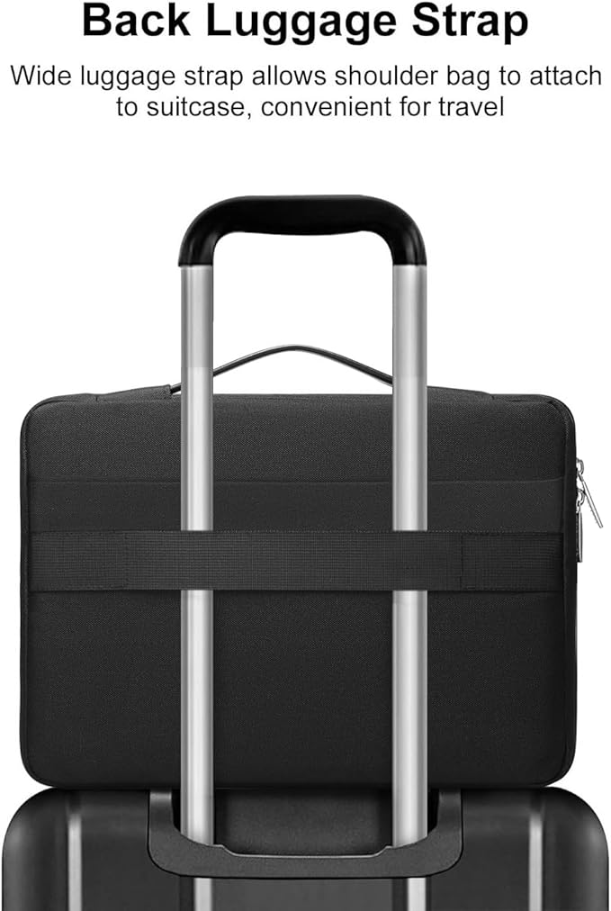 MOSISO 360 Protective Laptop Case 16 inch,15-15.6 inch Laptop Sleeve Compatible with MacBook Pro 16 M5 M4 M3 M2 M1,HP Acer Dell Lenovo ASUS,Side Open Bag with 2 Raised&1 Flapover Pockets, Black