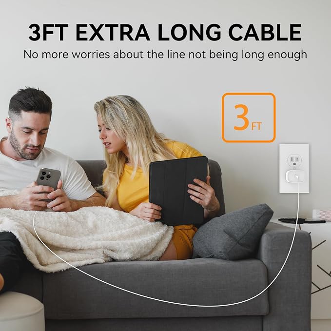 Phone 17 16 15 Pro Charger Fast Charging, 20W USB C Fast Charger Block with 3FT Long Type C Chargers Fast Charging Cable Cord for Phone 17/17 Pro/17 Pro Max/Air/16 Pro Max/16 Pro/15Pro Max/Pro, S24