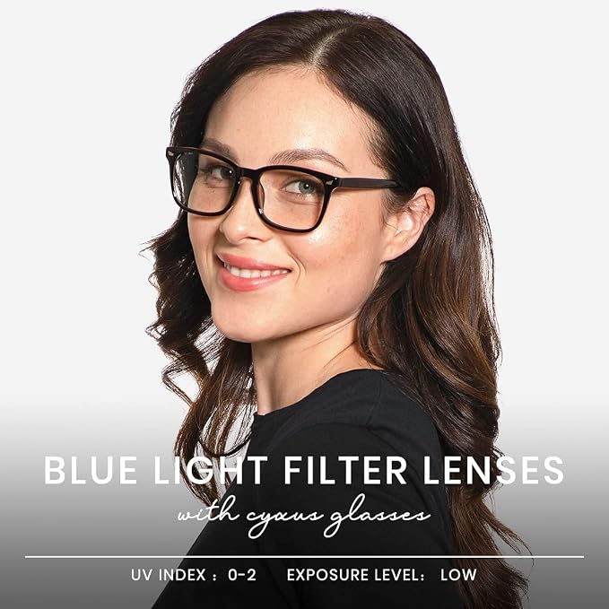 Cyxus Blue Light Glasses Men Women Reduce Eye Strain UV Blocking for Office Work Computer Screen 8082