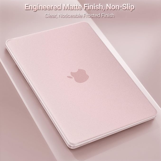MOSISO Compatible with MacBook Neo Case 13 inch 2026 Release A3404, Seamlessly Closes Scratches & Fingerprints Resistant Hard Shell&Sixteen Grid Puffy Bag&Keyboard Skin&Type C&Screen Film, Blush