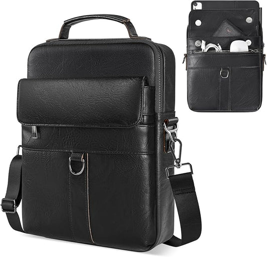 13 Inch Laptop Leather Sleeve for 2026-2022 MacBook Air 13 M5 M4 M3 M2 A3449 A3240 A3113 A2681, 13" MacBook Neo A18, Protective Carrying Bag Shoulder Travel Case with Pockets, Black