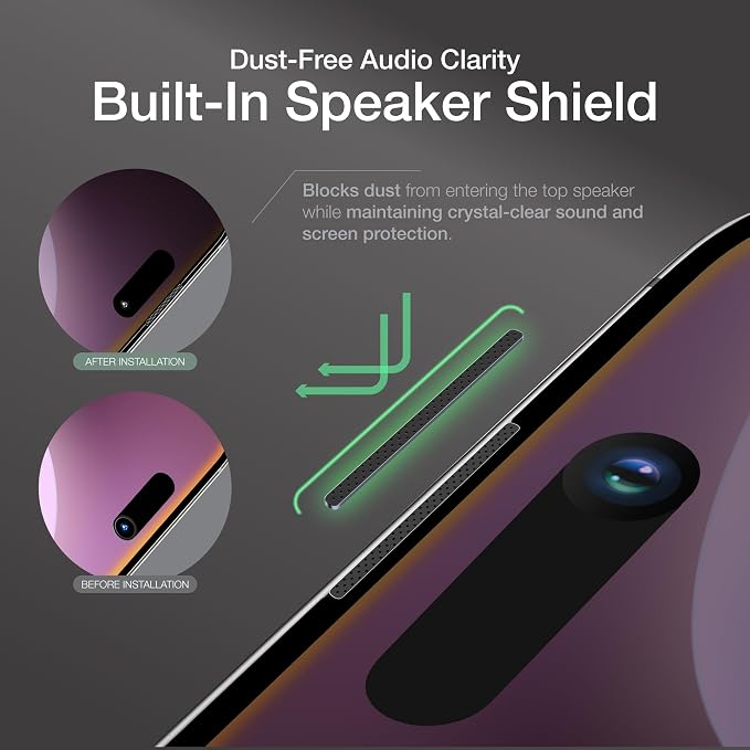 AMAZINGthing for iPhone 16 [Titan - Privacy] Screen Protector, Anti Spy, 9H Tempered Glass, Built-in Dust Filter Full Coverage, Case‑Friendly, Oleophobic, Bubble‑Free Application, 2 Pack