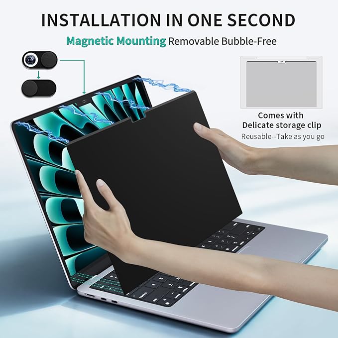 Magnetic Privacy Screen for MacBook Neo 13 Inch (2026, A18 Pro),Removable Anti Glare Blue Light Filter for Mac 13In Laptop Privacy Filter Shield Protector
