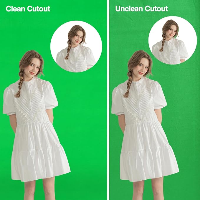Green Screen Backdrop, 10x7ft (WxH) Photography Chromakey Greenscreen Background Sheet, Polyester Collapsible Green Backdrop Curtain for Streaming, Meeting, Photo Studio, Video Recording