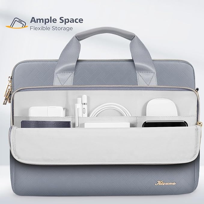 KIZUNA Laptop Sleeve Case 13 Inch Computer Shoulder Bag for 13.6" MacBook Air M2/MacBook Pro 14 M3 M2 M1 MAX/14 Lenovo ThinkPad X1 Carbon/IdeaPad Flex 5 Gen 8/IdeaPad Flex 5i/Yoga 9i Dell,Grey