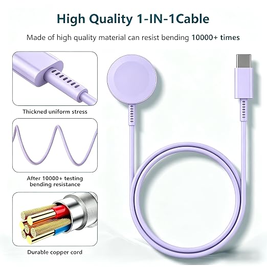USB C Apple Watch Charger, [Apple MFi Certified] Magnetic iWatch Fast Charging Cable Cord 6ft and iPhone Type C Wall Charger Plug Block for Apple Watch Series Ultra 2/Ultra/11/10/9/8/7/SE/6/5/4/3/2