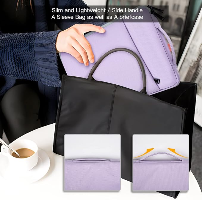 13 Inch Laptop Sleeve Case for 13-inch New MacBook Air M5 A3449 M4 A3240 2025 2026,13 13.6 Inch MacBook Air 13 M3/M2/M1 2020-2024, Computer Carrying Bag with Handle, Purple