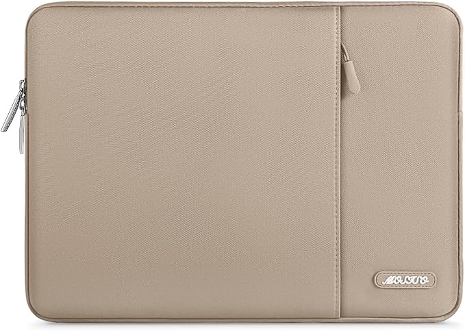 MOSISO Laptop Case 14 inch, 14 inch Laptop Sleeve Compatible with HP Lenovo Dell ASUS Acer, HP Stream, Dell Latitude, Lenovo IdeaPad, Polyester Vertical Computer Sleeve Bag with Pocket, Taupe Brown